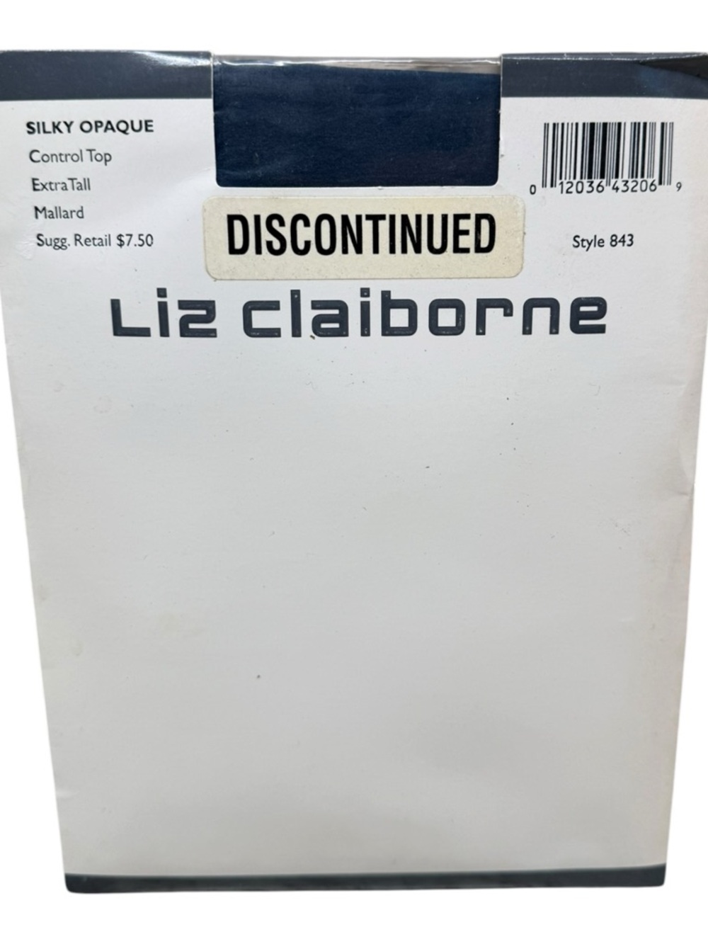 Liz Claiborne 843 Silky Opaque Control Top Pantyhose Extra Tall Mallard